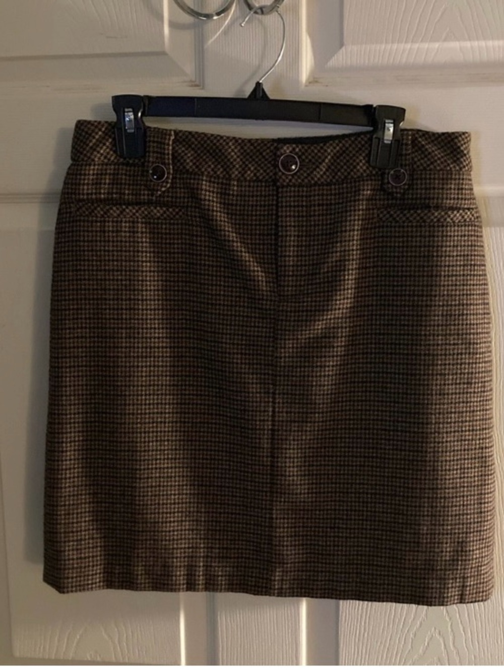 Eddie Bauer Brown Houndstooth Wool
Blend Lined Pencil Skirt Size 8 - Picture 9 of 10